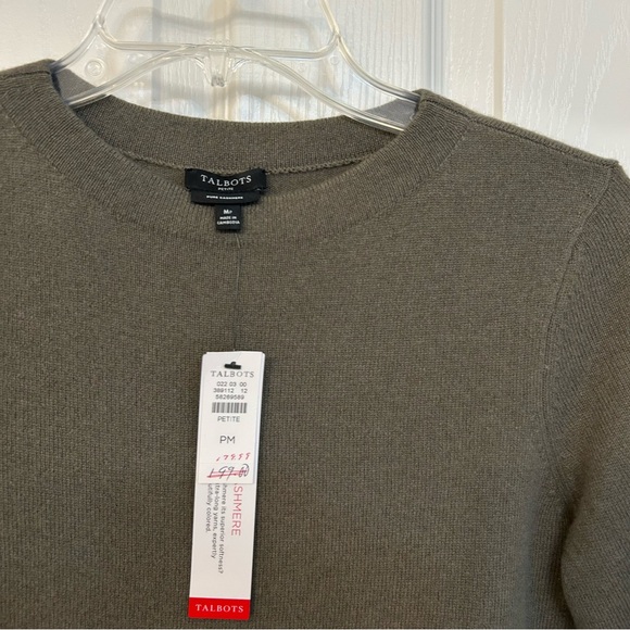 Talbots AUDREY CASHMERE SWEATER in BURNT OLIVE Size MP - Picture 4 of 7